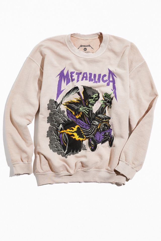 Metallica Distressed Washed Crew Neck Sweatshirt