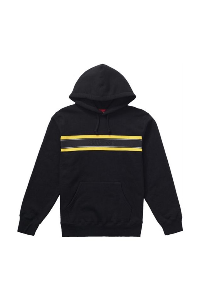 Chest stripe logo hooded sweatshirt on sale