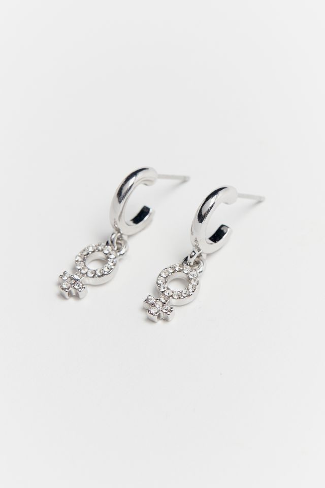 Boucles d'Oreilles Créoles Huggie Aviva avec Charme en Strass #1