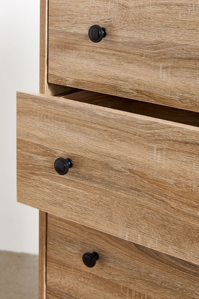 Charter Oak Industrial 4-Drawer Chest with Black Metal Base