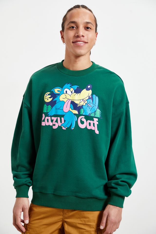 Lazy Oaf Lazy Wolf Crew Neck Sweatshirt Urban Outfitters