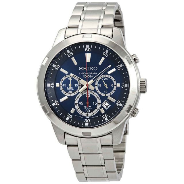 Seiko chronograph 100m blue deals