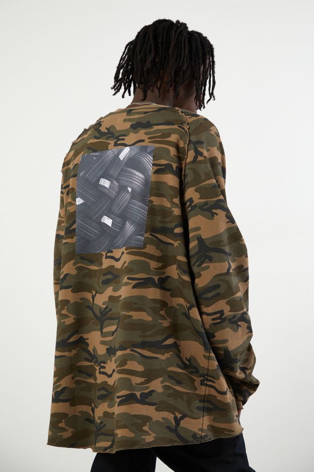 Asparagus Camo Oversized Crew Neck Sweatshirt #4