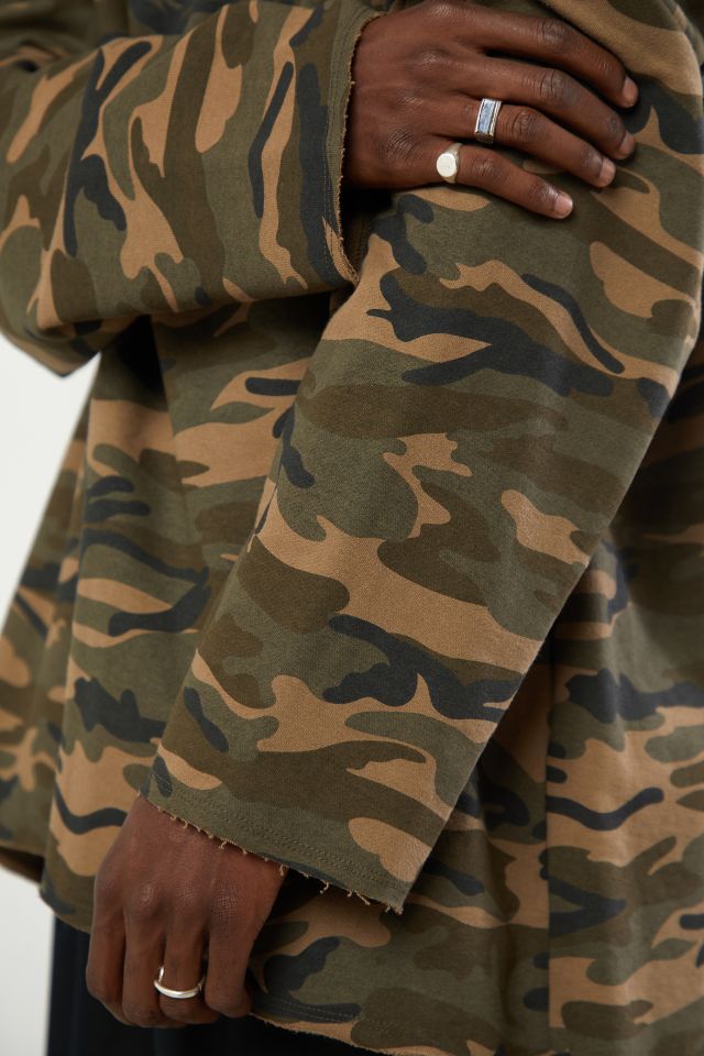 Asparagus Camo Oversized Crew Neck Sweatshirt #5