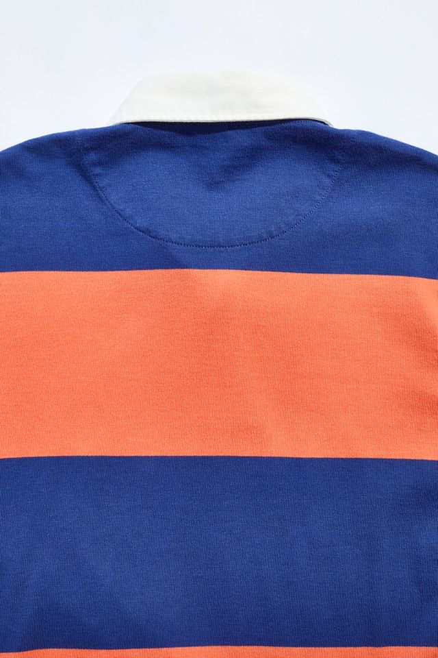 2nd Base Vintage Polo Ralph Lauren Orange Stripe Rugby Shirt #3