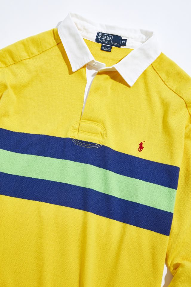 2nd Base Vintage Polo Ralph Lauren Yellow Rugby Shirt #1