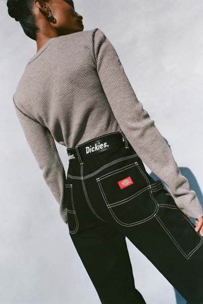 dickies belted black carpenter pants