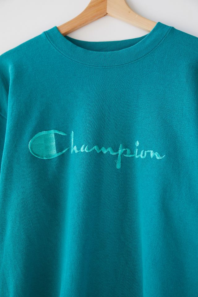 Vintage Champion Teal Crew Neck Sweatshirt   #1