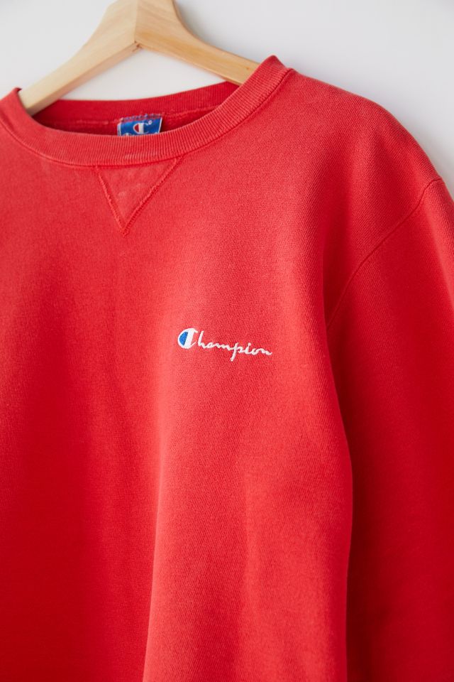 Sweatshirt vintage à col rond rouge pâle Champion  #1