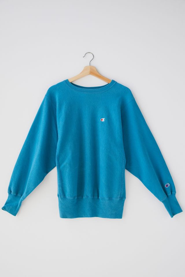 Vintage Champion Aqua Crew Neck Sweatshirt | Urban Outfitters