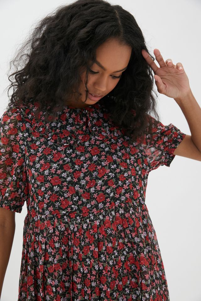 Robe plissée de style babydoll à fleurs En Saison #1