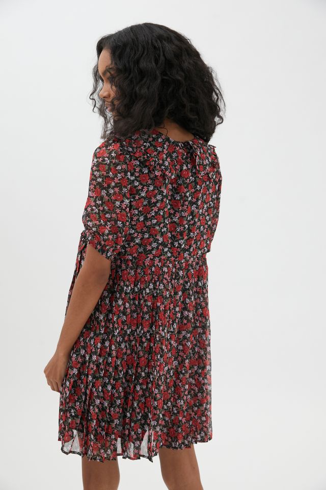 Robe plissée de style babydoll à fleurs En Saison #3