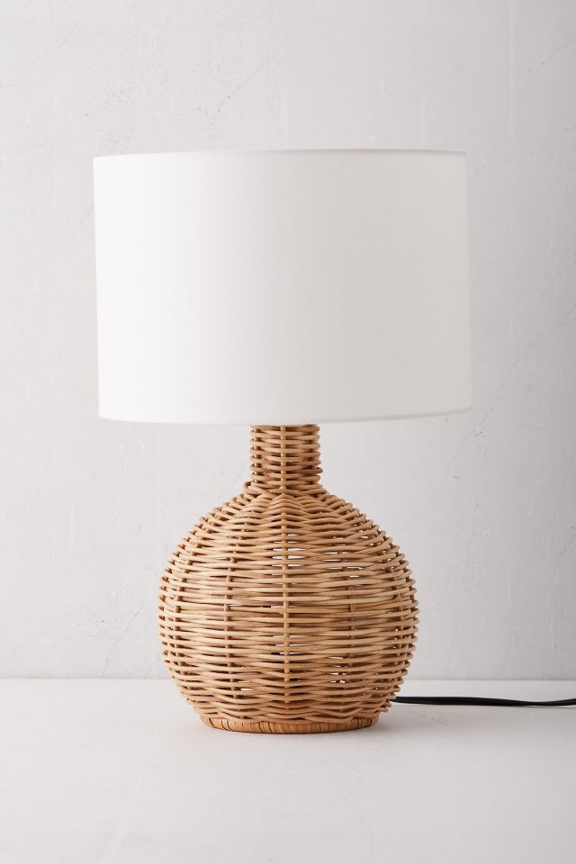 Round Woven Table Lamp #1