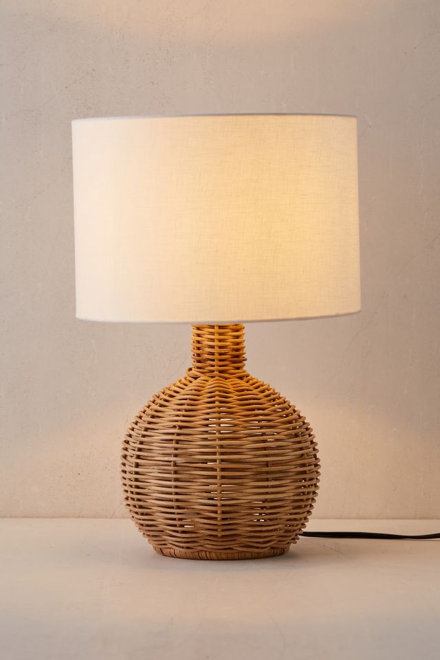 Round Woven Table Lamp #2