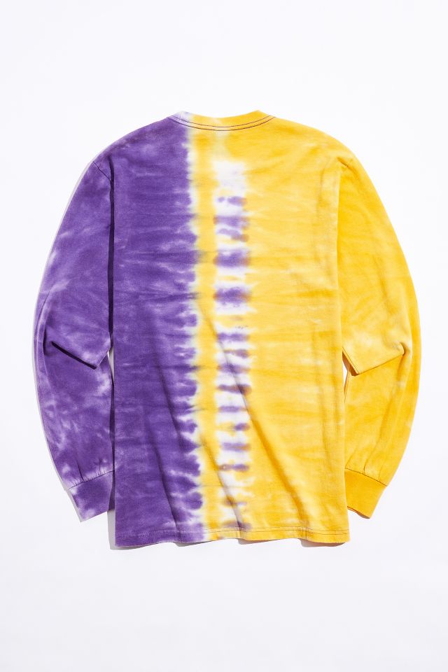 Los Angeles Lakers Split Tie-Dye Long Sleeve Tee #2
