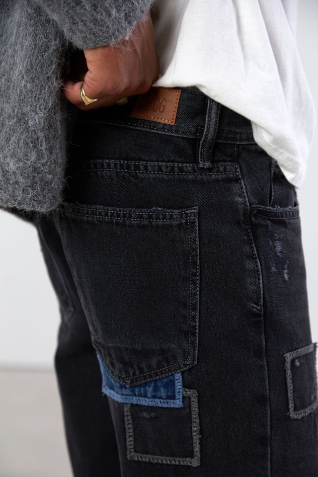 BDG Dad Jean – Black Patchwork #3