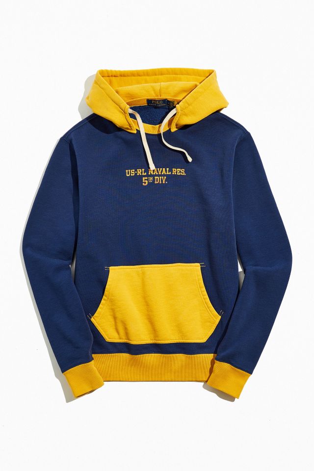 Blue and yellow ralph hotsell lauren hoodie