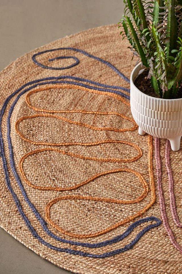 Butterfly Roping Jute Rug #1