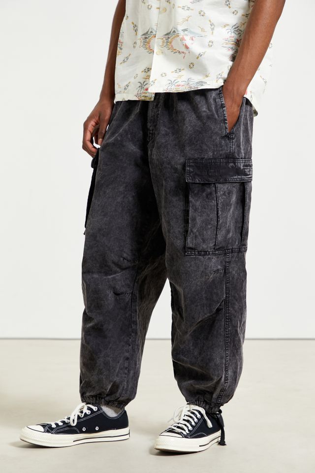 Relaxed Acid Wash Cord Cargo Pants