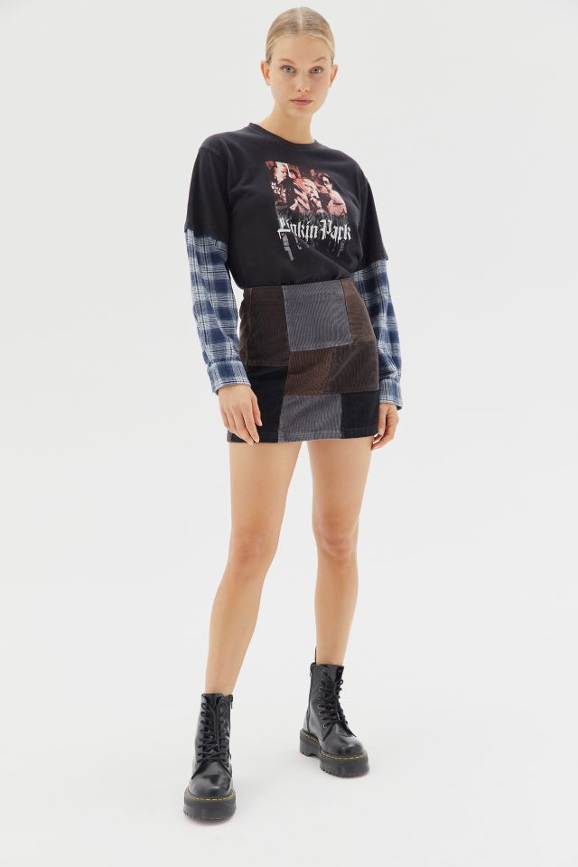 Urban Renewal Remade Flannel Sleeve Band Tee #1