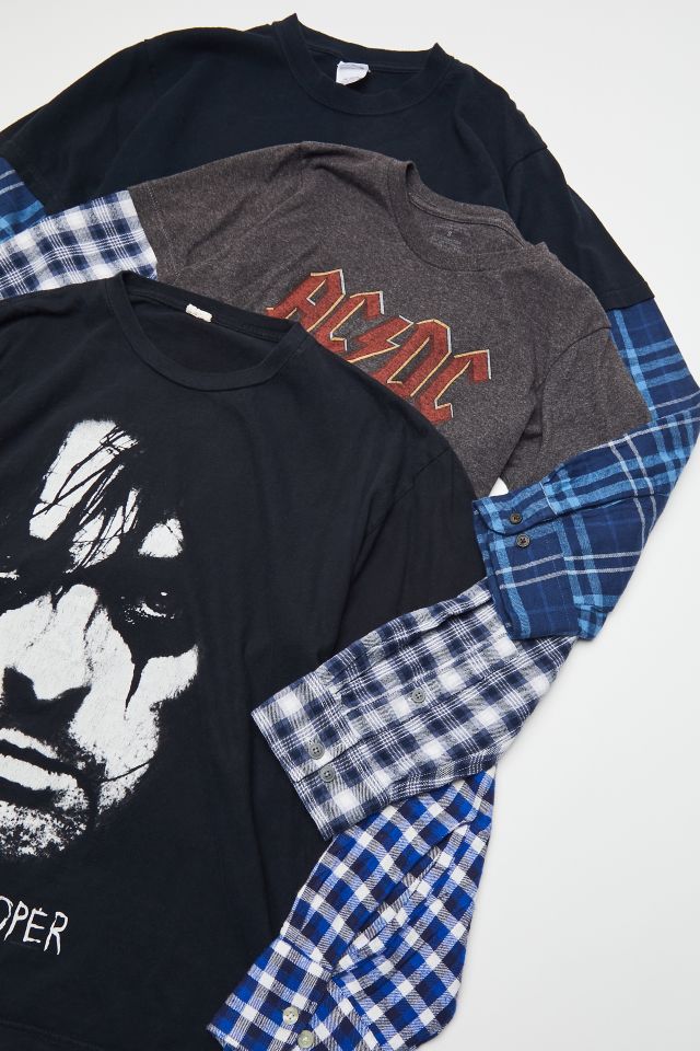 Urban Renewal Remade Flannel Sleeve Band Tee #4