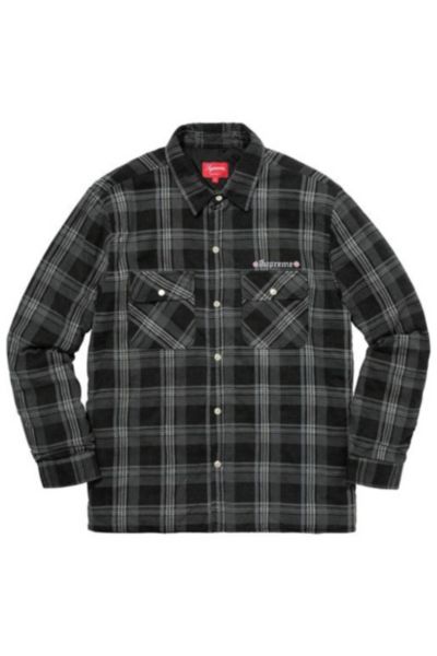 Supreme Independent Quilted Flannel Shirt Black