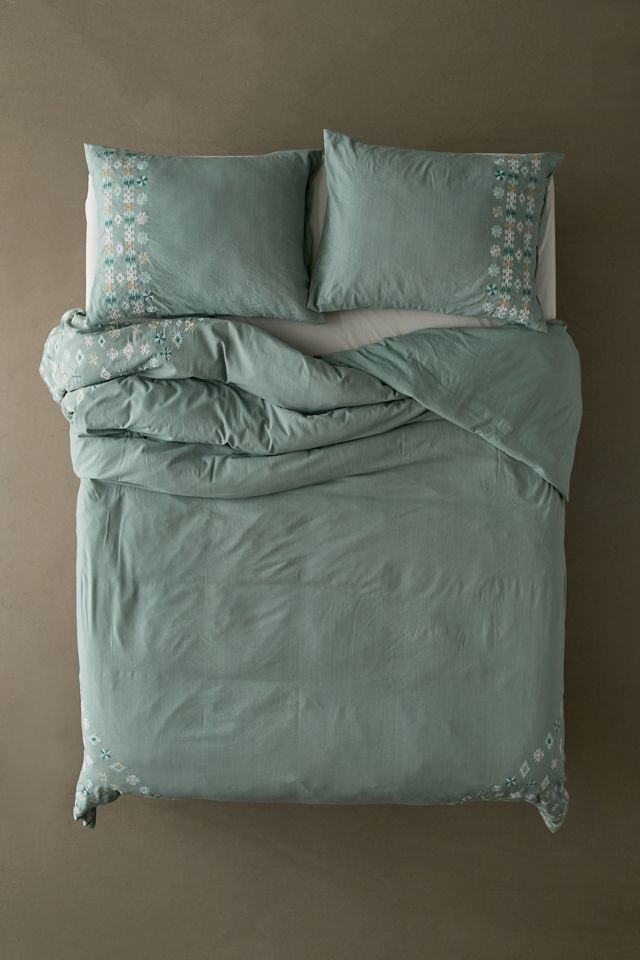 Moira Embroidered Cross-Dyed Duvet Cover #1