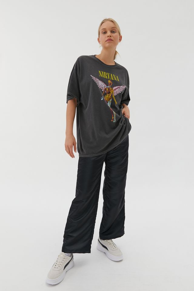 nirvana oversized t shirt dress Nirvana Distressed T-Shirt Dress