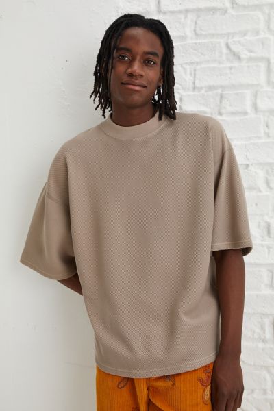 【U LAN】(UNISEX) Emotion Days Knit Tee Monkey Time Bias Waffle Knit Tee | Urban Outfitters