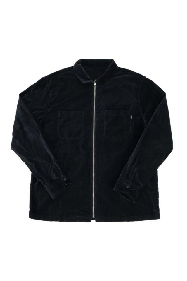 Supreme Velvet Zip Up Shirt Dusty