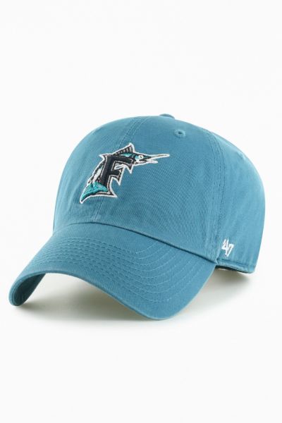 47 Teal Florida Marlins Cooperstown Collection Clean Up Adjustable Hat