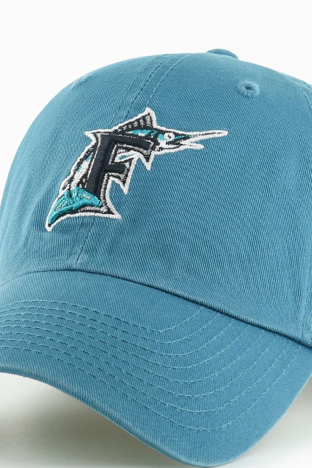 47 Teal Florida Marlins Cooperstown Collection Clean Up Adjustable Hat