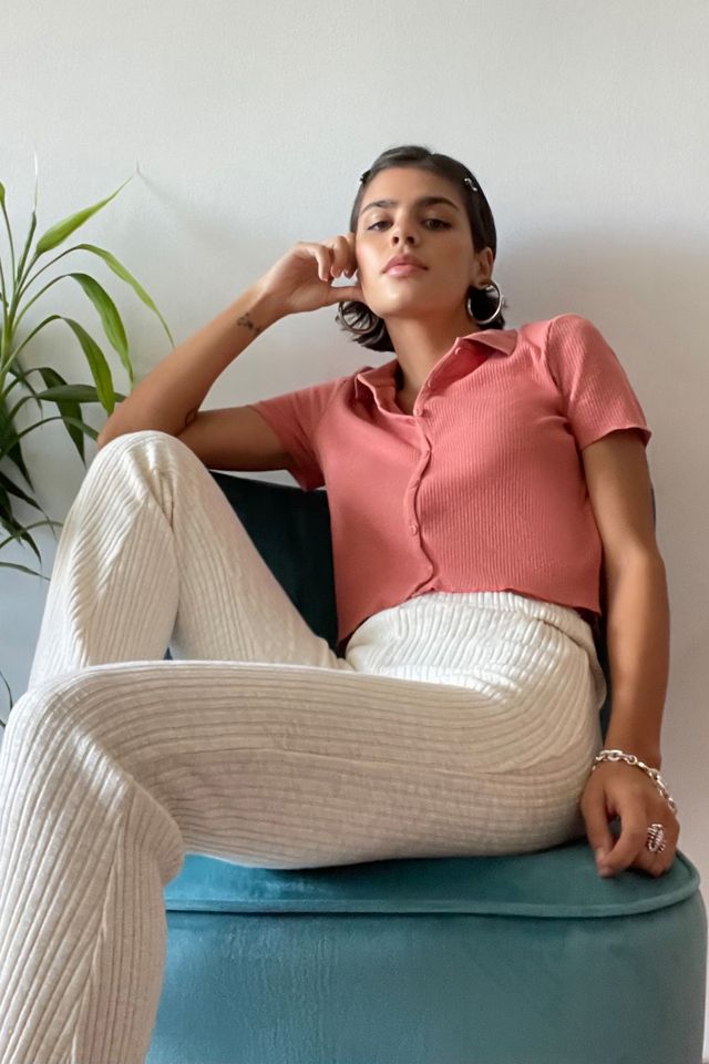 UO Heath Button-Up Polo Top #1