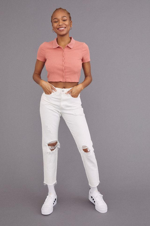 UO Heath Button-Up Polo Top #4