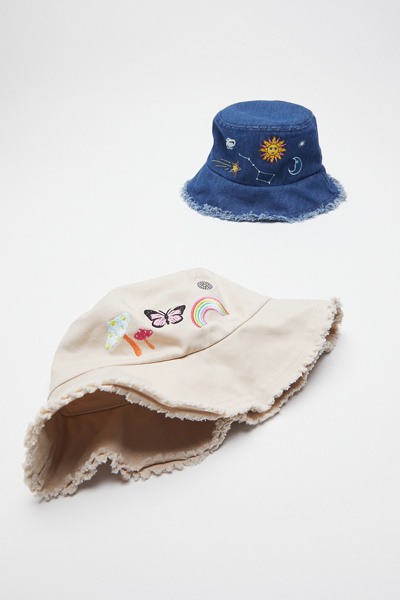 Urban Outfitters Black Tweed Newsboy Bucket Hat with colorful Flowers OS Flower Women main image 4
