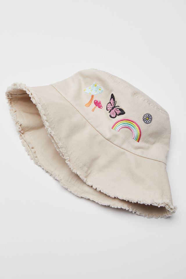 Flower Child Embroidered Bucket Hat #1