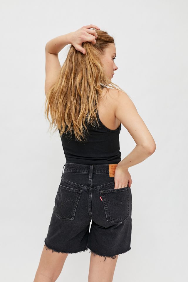 Levi's 501 Mid-Thigh Denim Short – Lunar Black | Urban Outfitters