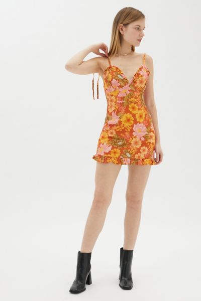 urban outfitters orange mini dress