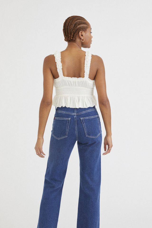 UO Libby Lace-Up Peplum Top #1
