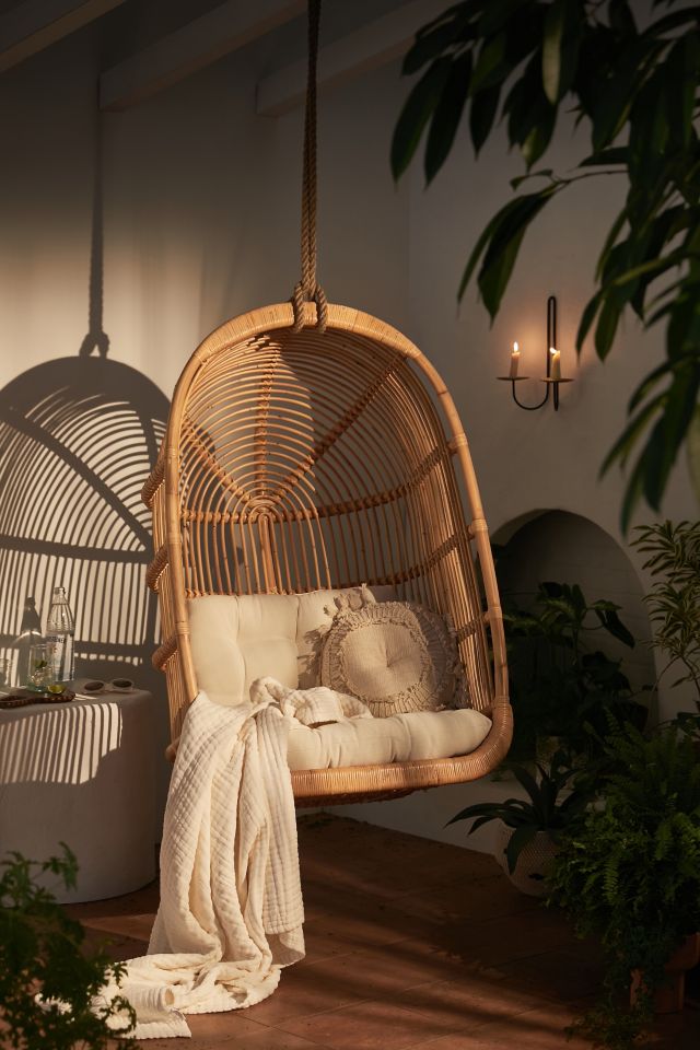 Wicker shop hanging chairs