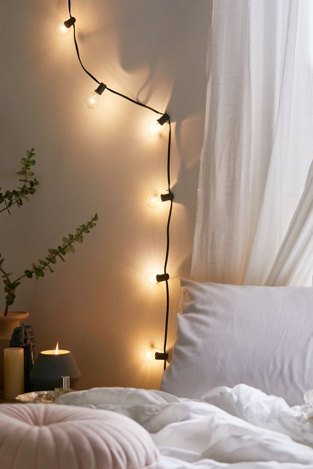 Bulb string 2024 lights bedroom