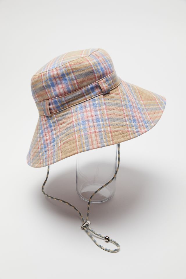Perry Plaid Drawstring Bucket Hat #1
