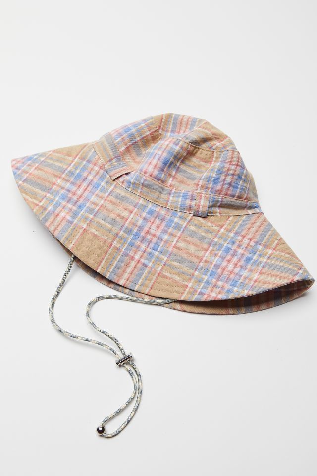 Perry Plaid Drawstring Bucket Hat #2