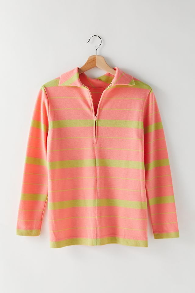 Vintage Striped Half-Zip Top | Urban Outfitters