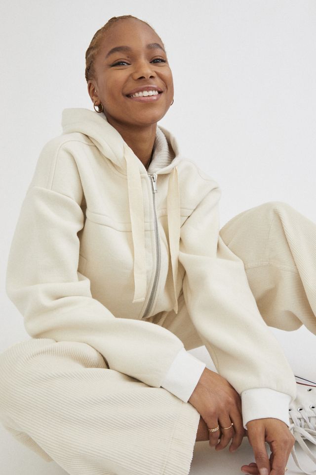 UO Remi Cropped Hooded Bomber Jacket #1