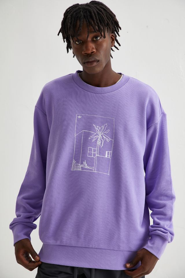 adidas Linear Logo Crew Neck Sweatshirt Urban Outfitters