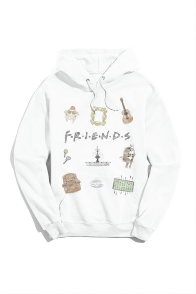 Friends Men's Series Icon Cartoons Hoodie White