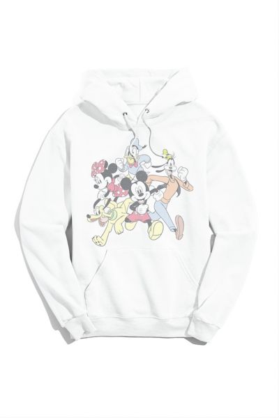 Mickey \u0026 Friends Men's Running Group Shot Hoodie White