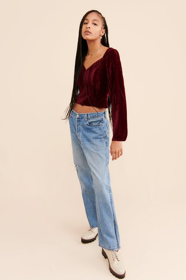 Lost + Wander Sonoma Velvet Blouse | Urban Outfitters