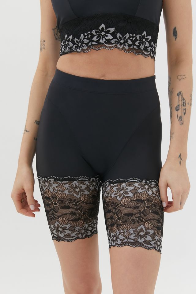 spandex shorts with lace trim